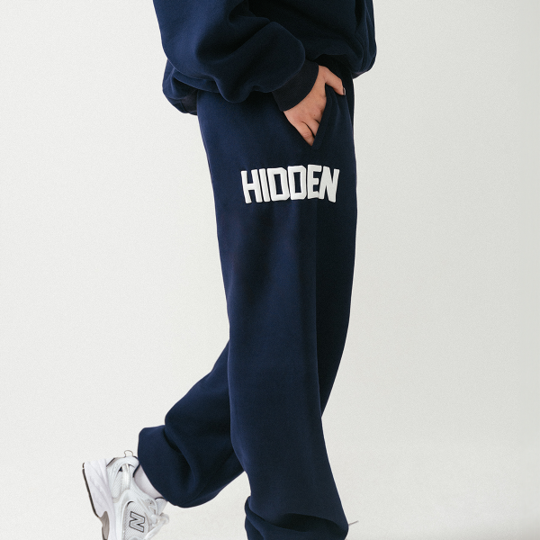 Marineblauwe joggingbroek met omslagrand – Comfortabele sweatpants