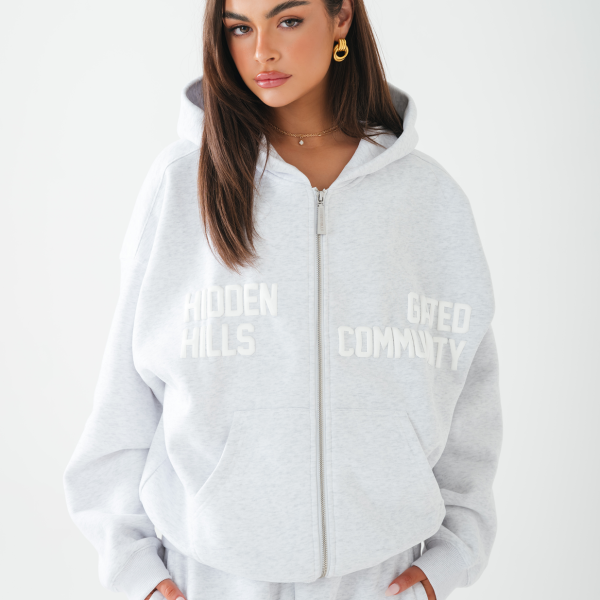 lichtgrijze zip hoodie Gated Community