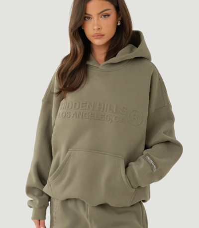 Zachte unisex hoodie-trui met capuchon en buidelzak, grijs