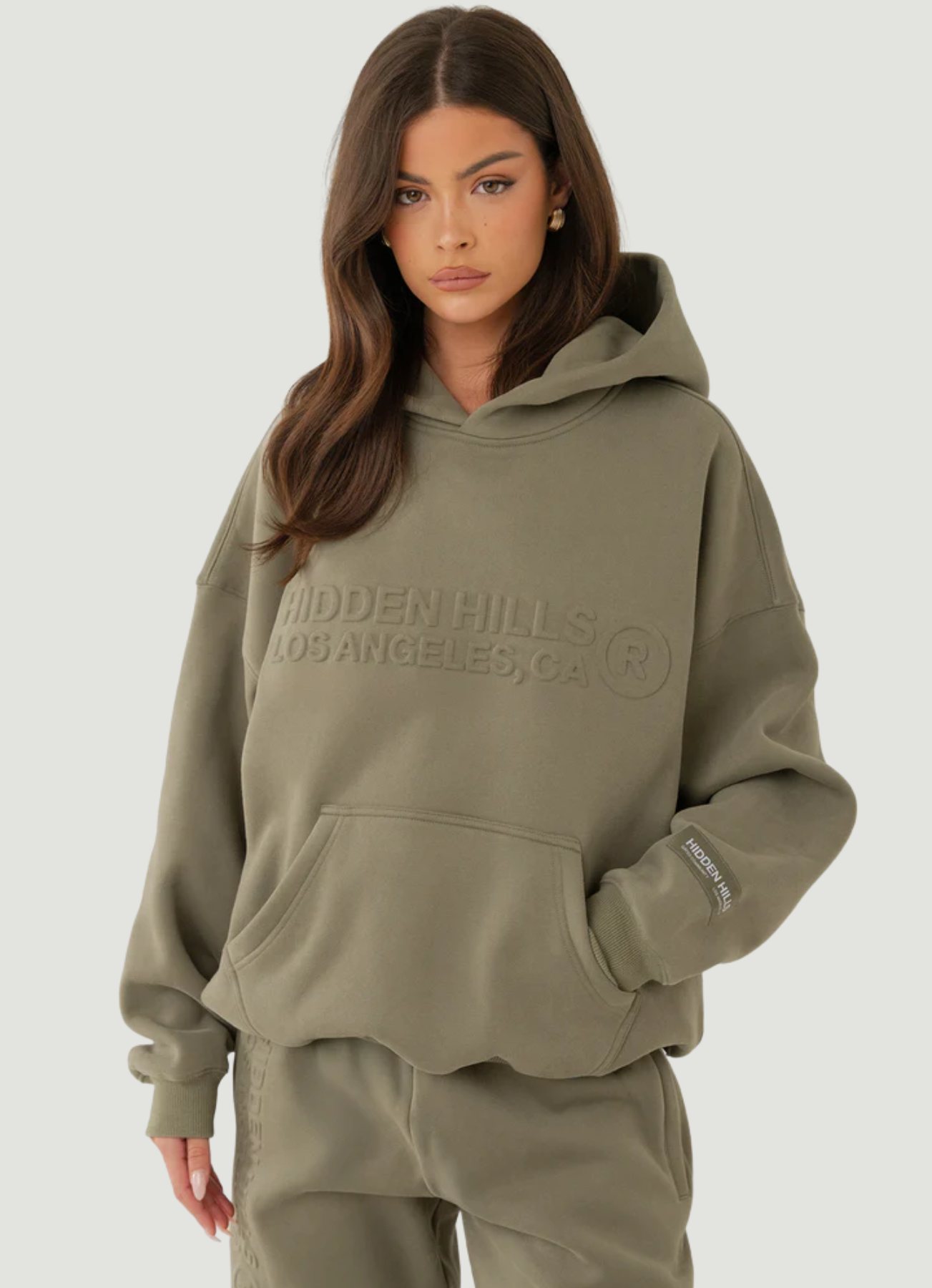 Hidden Hills Heavyweight Unisex Hoodie Zachte unisex hoodie-trui met capuchon en buidelzak, grijs