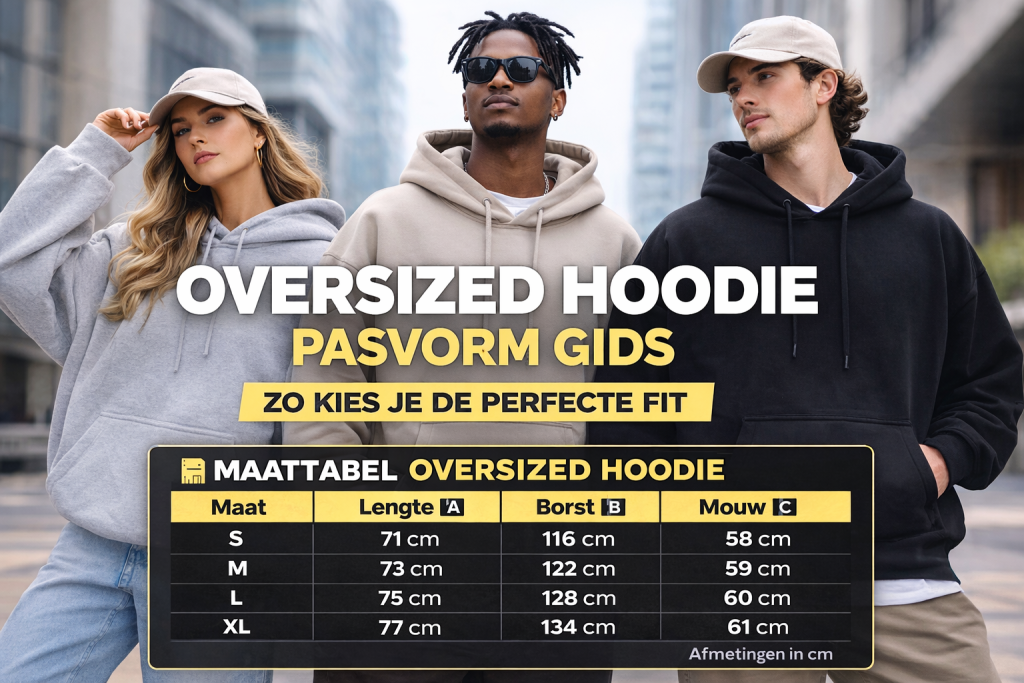 Oversized Hidden Hills Hoodie Pasvorm Gids Hoe Kies Je de Perfecte
